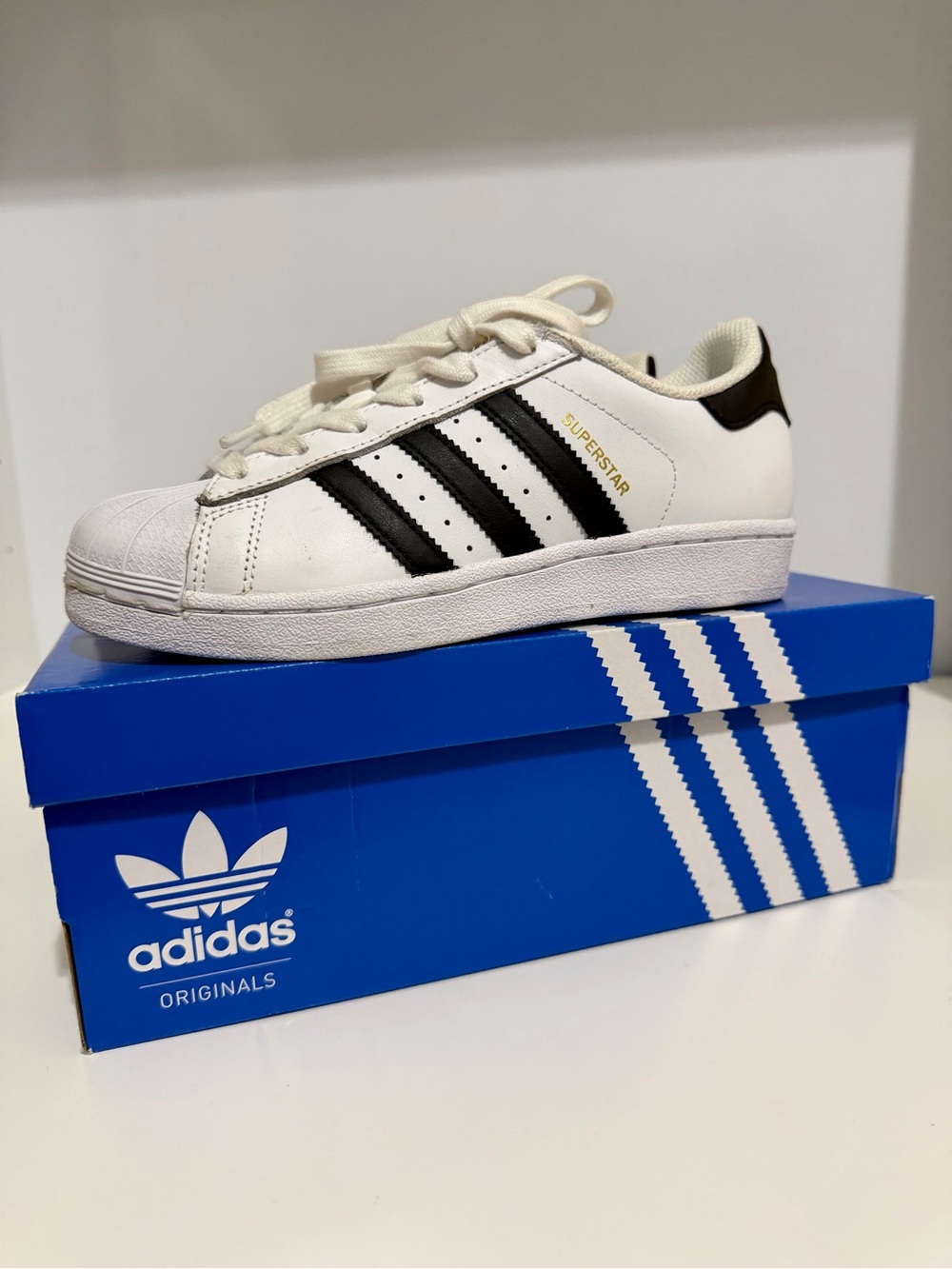 Adidas Superstar Sneakers - White with Black Stripes